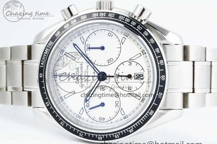 0130 Speedmaster Racing Master SS HKF Best Edition White Dial on SS Bracelet A Premium 7809